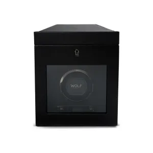 Wolf British Racing Single Watch Winder with Storage Black