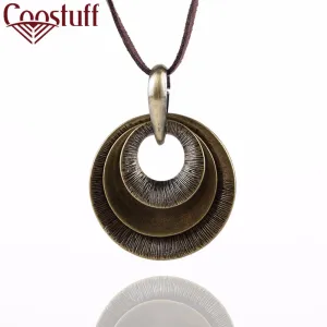 woman Necklace jewelry statement necklaces & pendants, cotton long Necklace Women circles pendant necklace for women collares