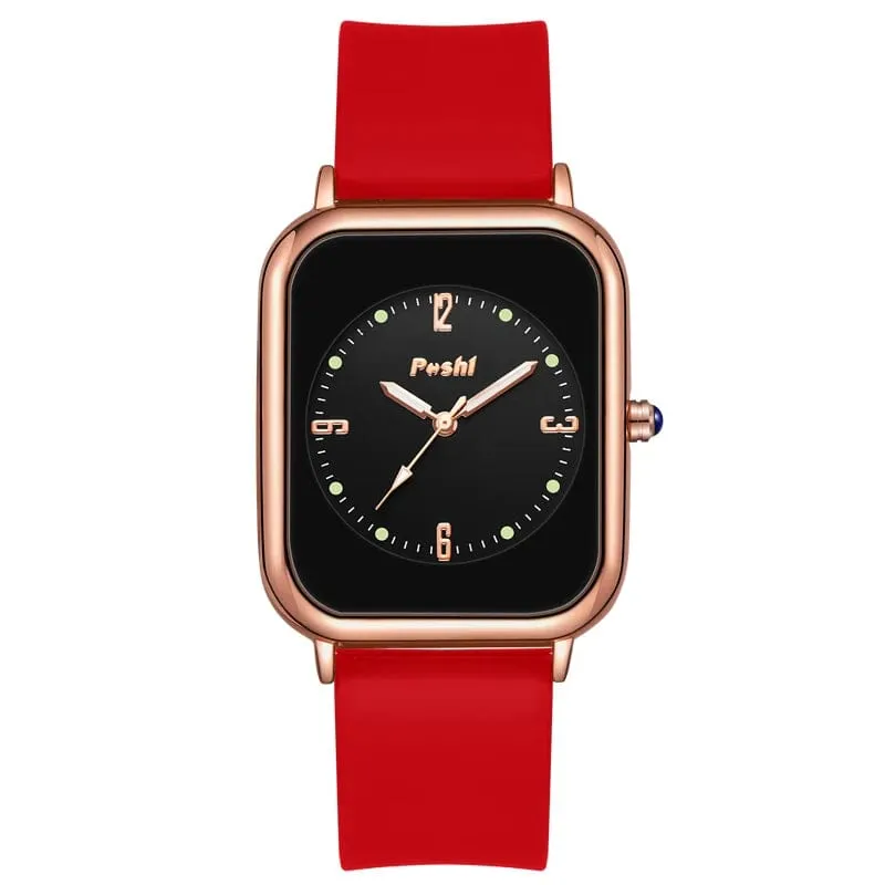 Women Luxury Quartz  Bracelet Set White Dial Simple Leather  Watch
